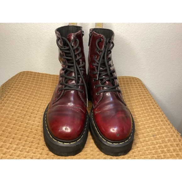 Dr. Martens Vegan Jadon II 8-Eye Platform Boots Cherry Red US Womens 10 Mens 9 main image 11